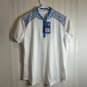 Sport Haley Women White Polo with Blue Accents